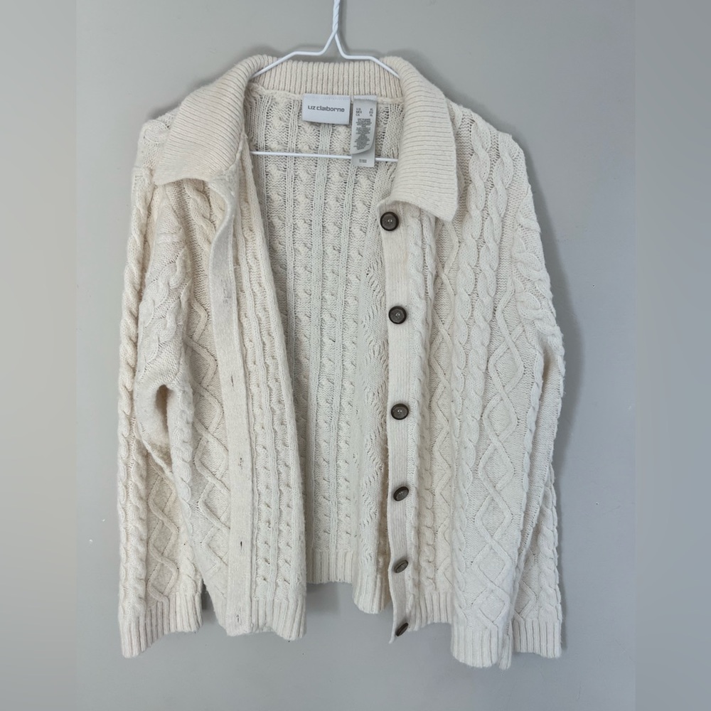 liz Claiborne cream cardigan